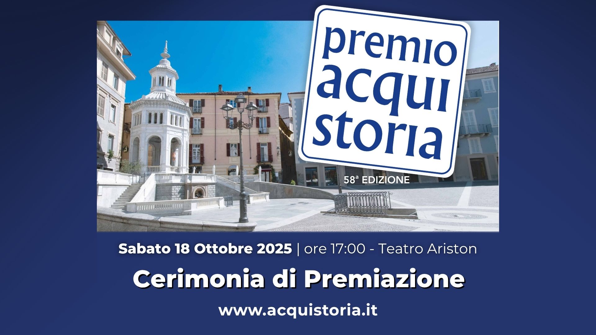 Premio Acqui Storia 58ª edizione – Programma completo
